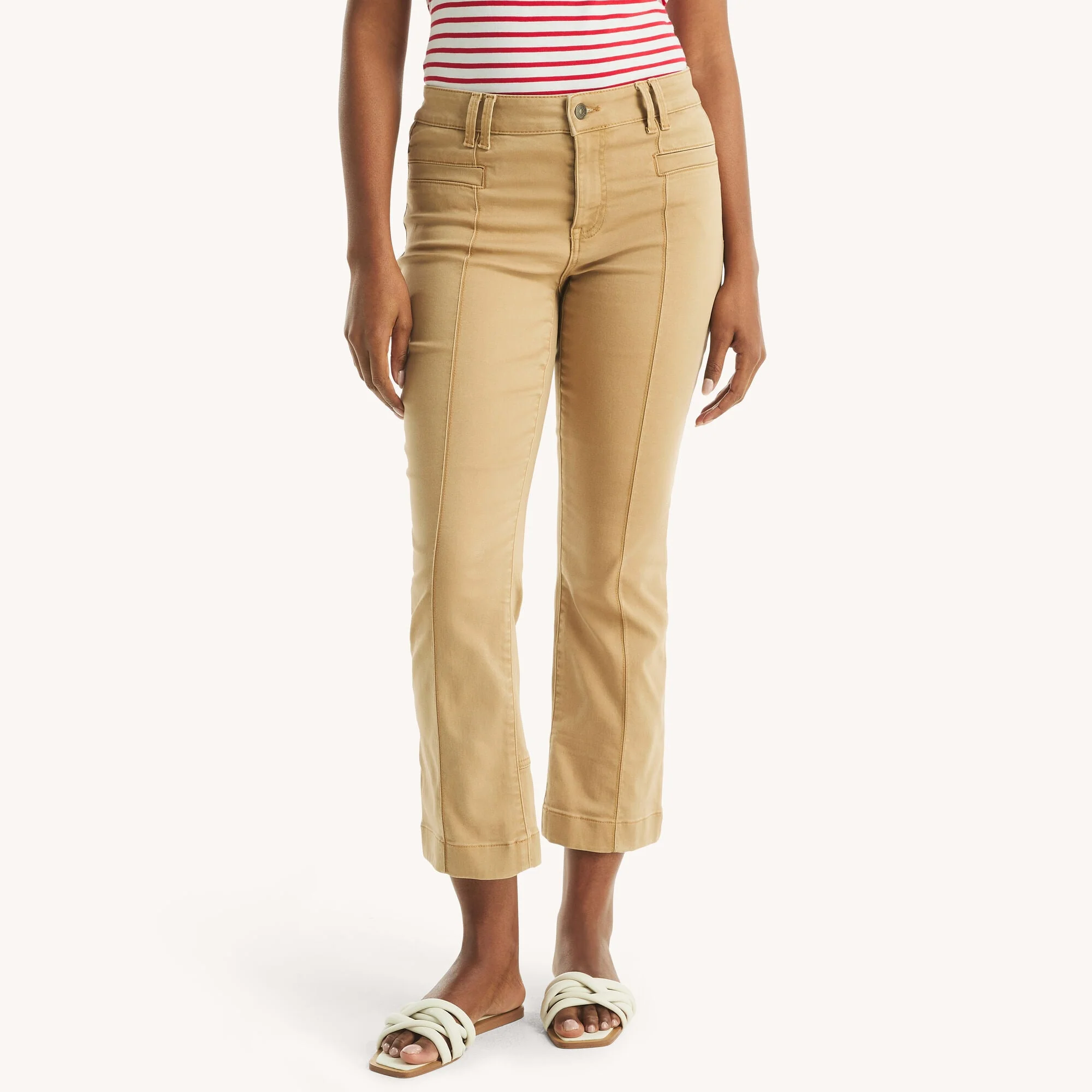 Nautica Womens Sateen Mid-Rise Demi Bootcut Pant