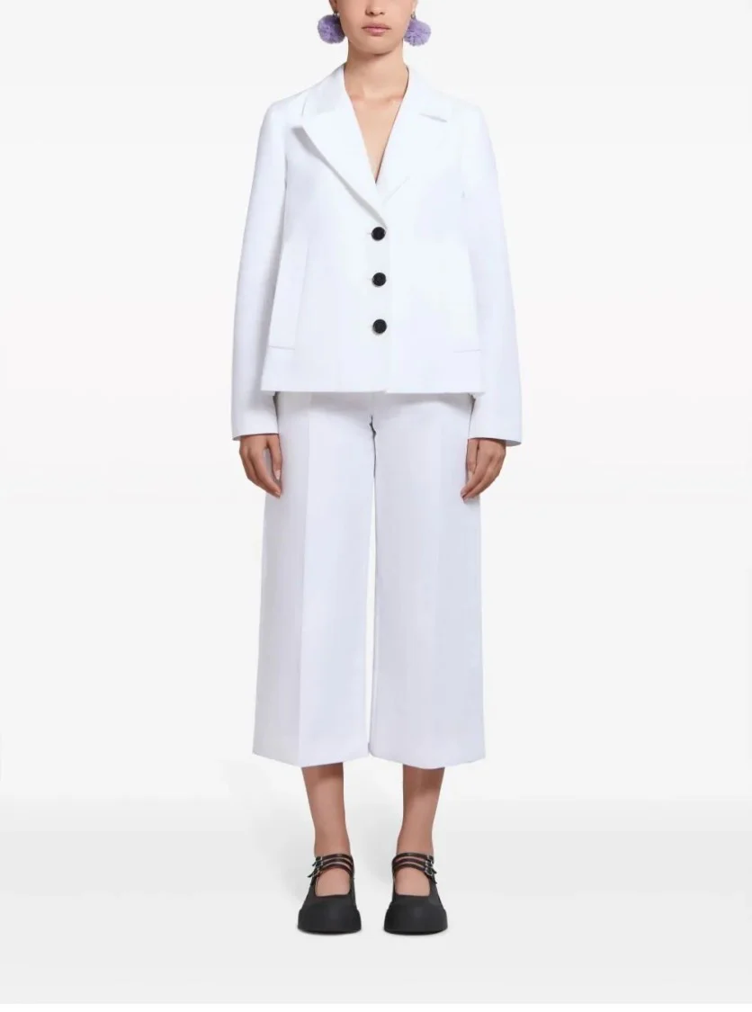 Tailored Cropped Jacket With Classic Lapel