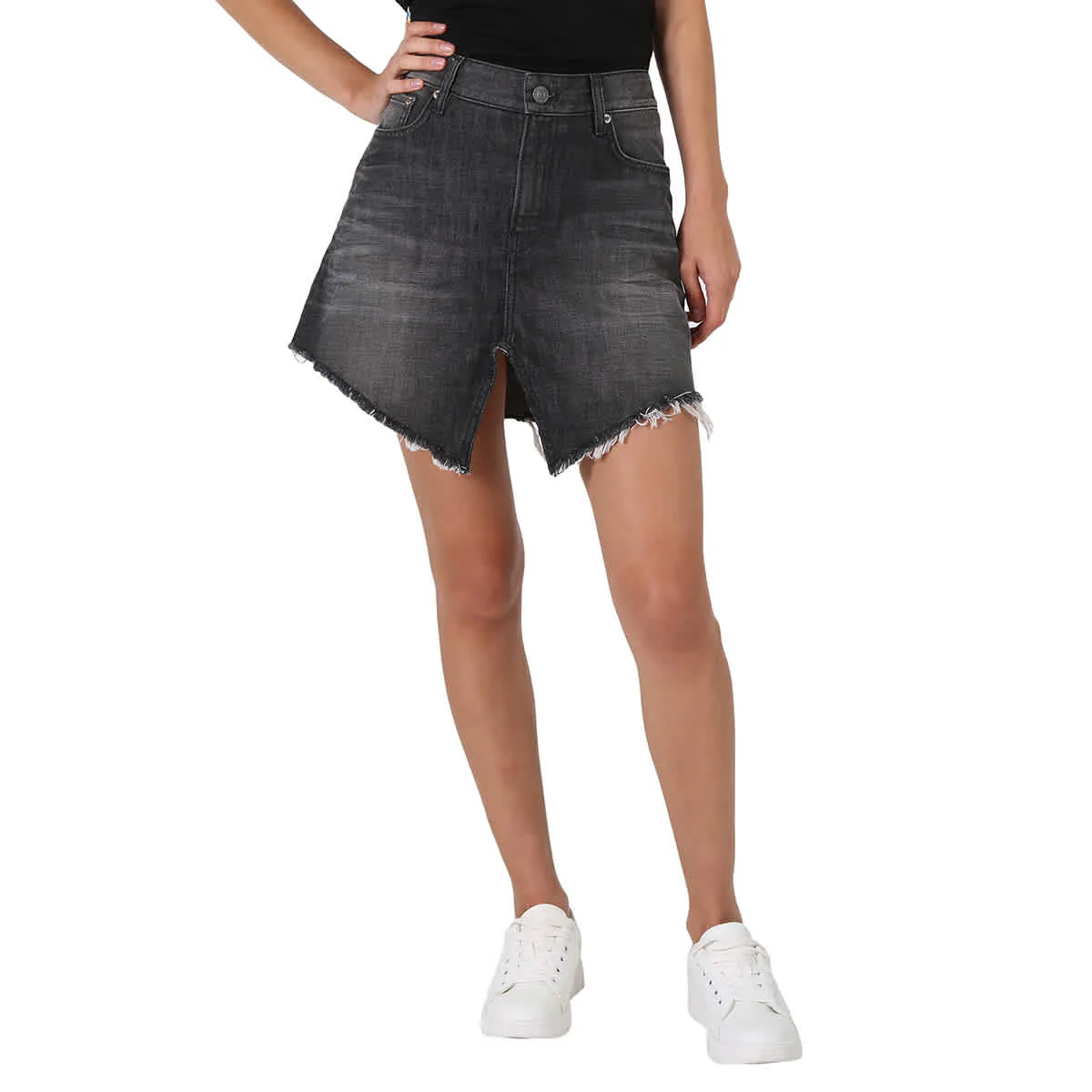Balenciaga Ladies Cotton Denim Cut-Up Mini Skirt, Brand Size 36 (US Size 6)