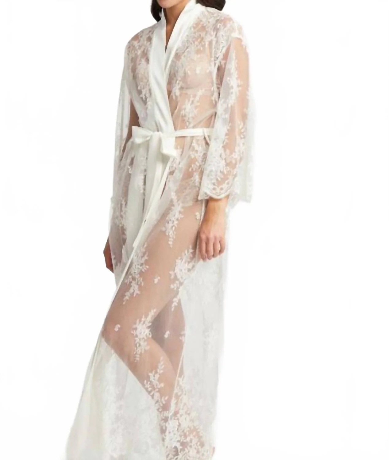 Darling Lace Robe - Plus In Ivory