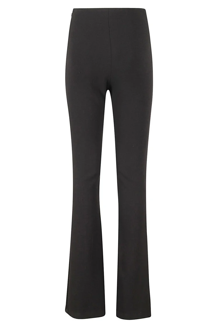 Tailored Black Crepe Pants With Paw Pattern
