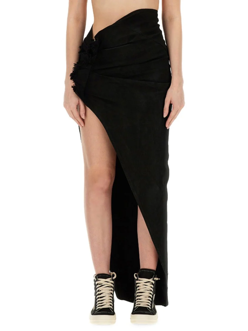 Slim Fit Long Skirt With High Slit