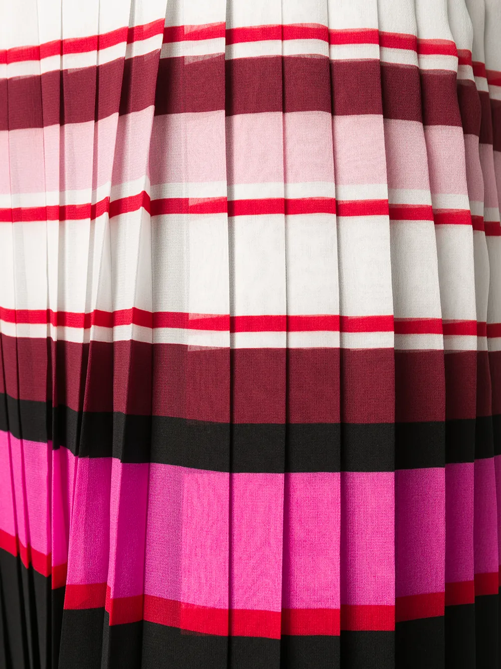 Valentino Garavani Striped Pleated Silk Skirt