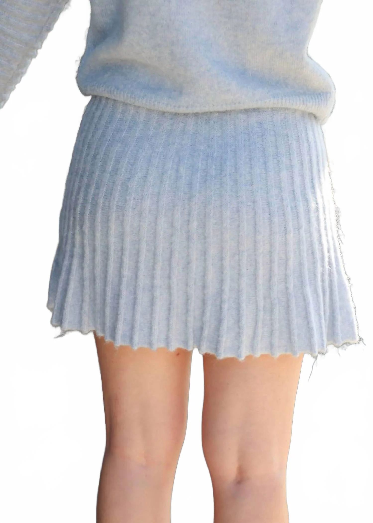 Gabrielle Knit Skirt In Sky Blue