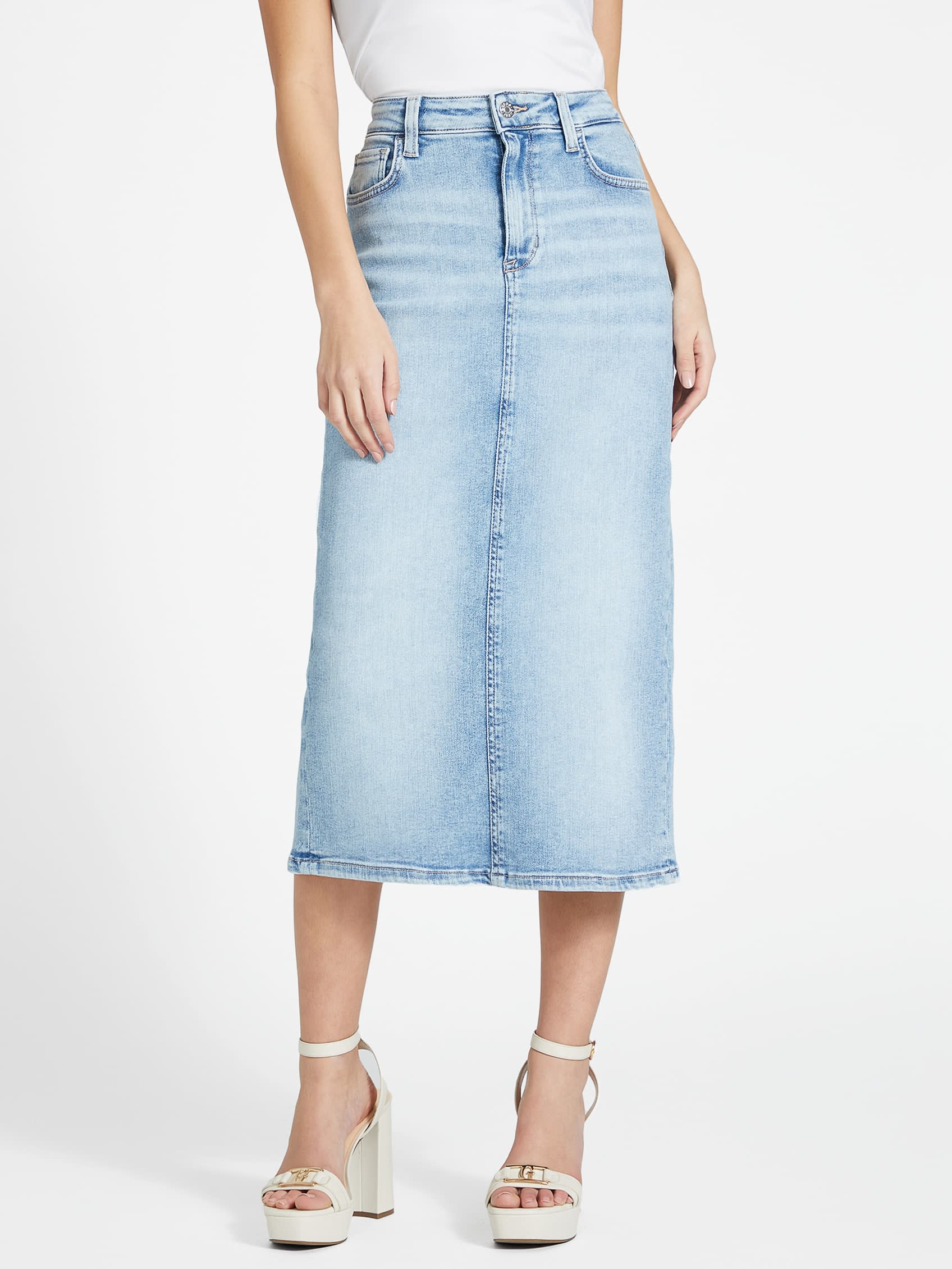 Tee Denim Midi Skirt