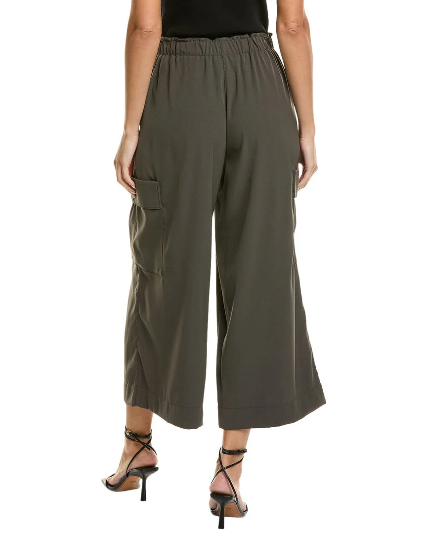 Max Studio Twill Cargo Cropped Wide Leg Pant