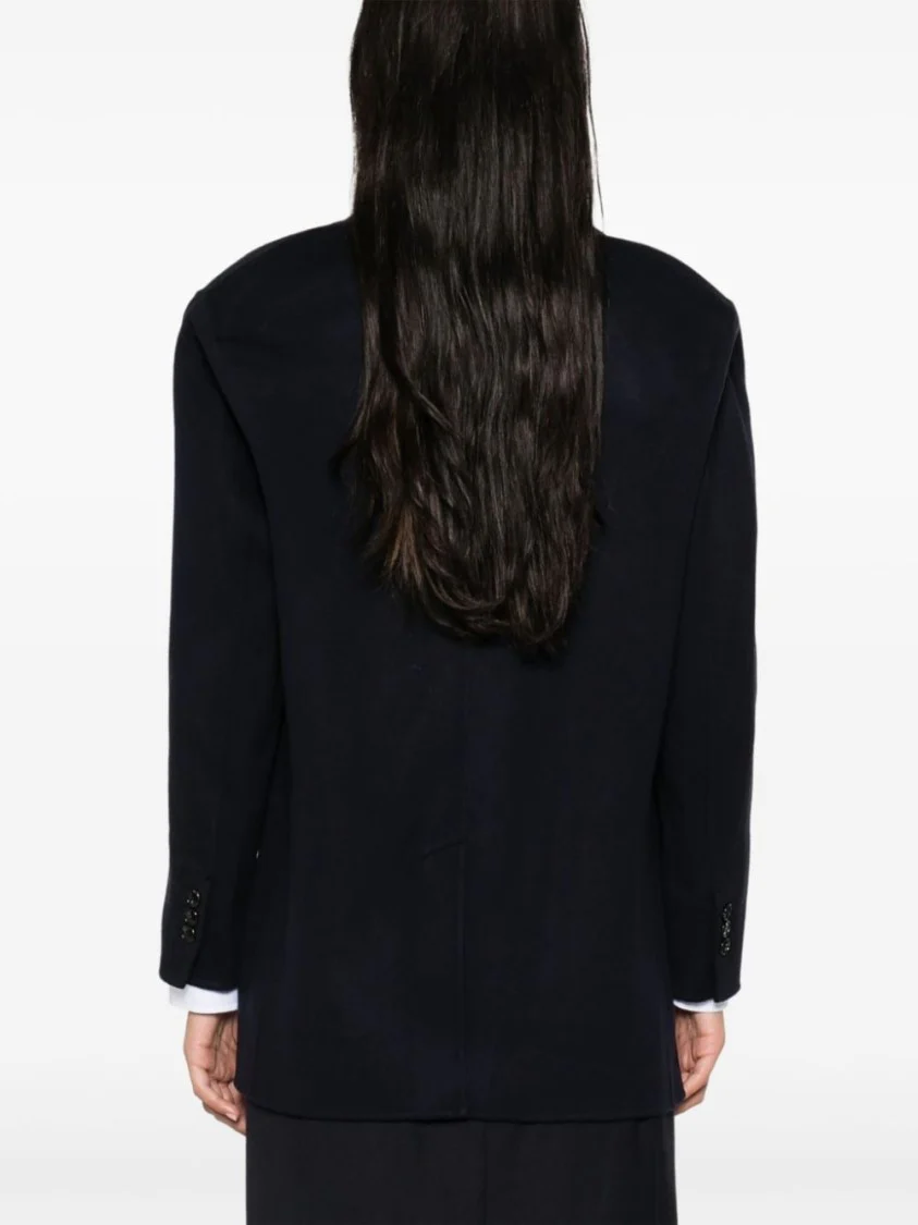 Navy Blue Wool Cashmere Blazer