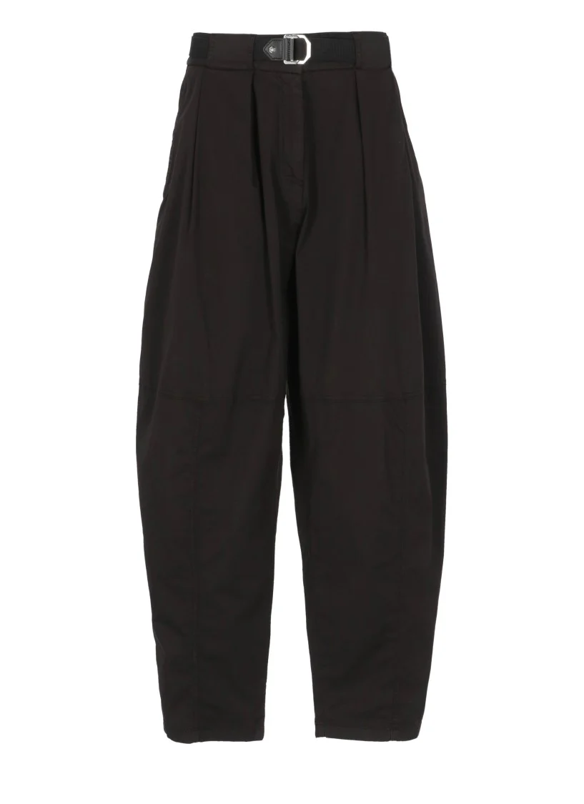 High-Waisted Cotton Pants With Matching Belt