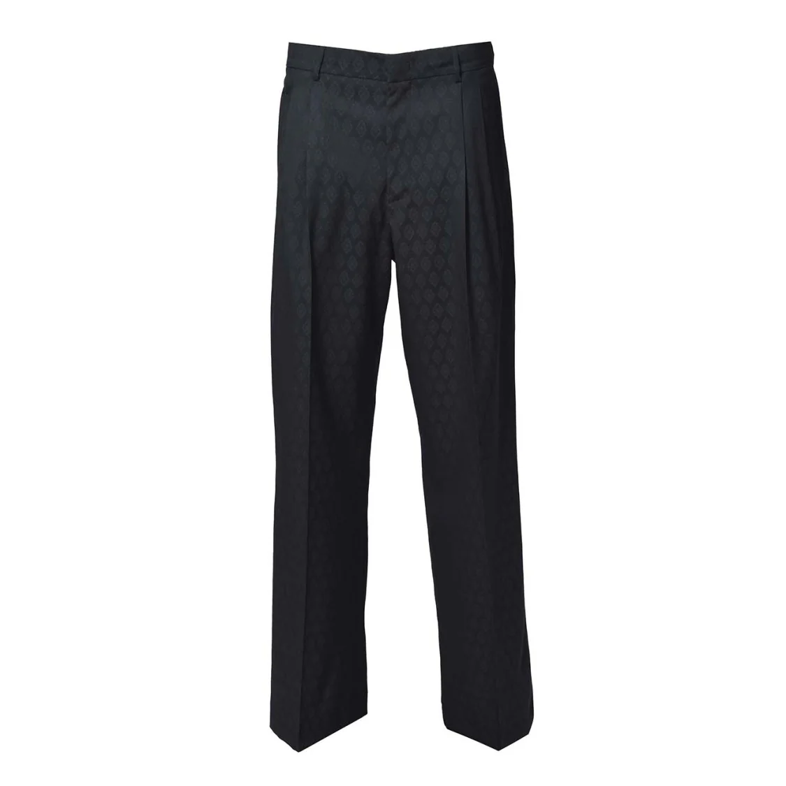 Black Palazzo Pants In Lana Jacquard
