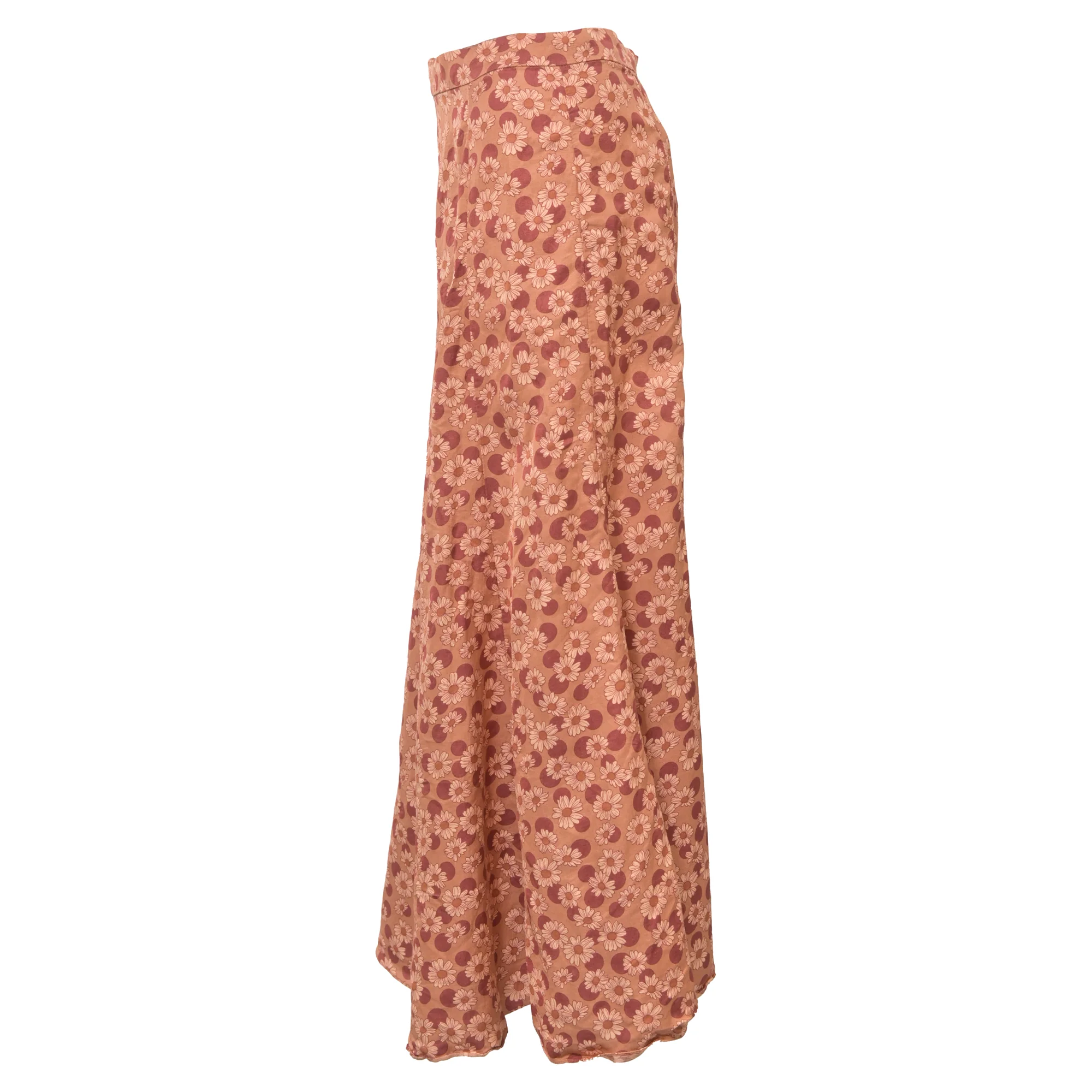 Sandro Paris Midi Pascaline Floral-Print Skirt in Orange Twill