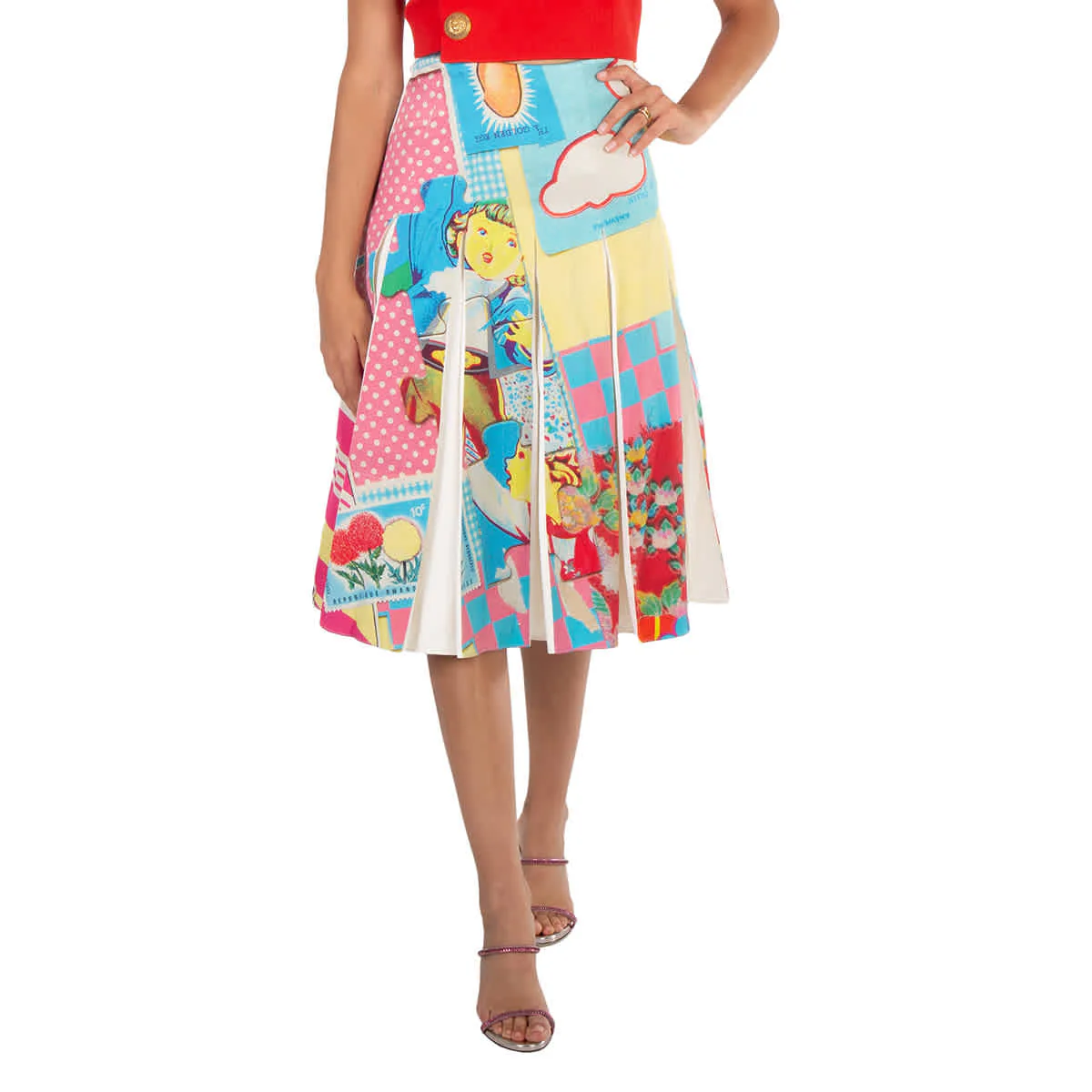 Loewe Ladies Patchwork Doll House Print Skirt, Brand Size 34 (US Size 2)