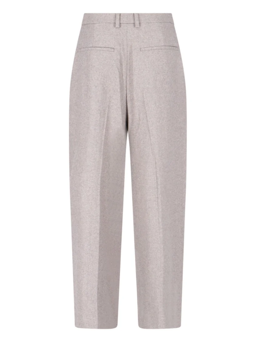 K Wide Trousers In Grey Wool Blend