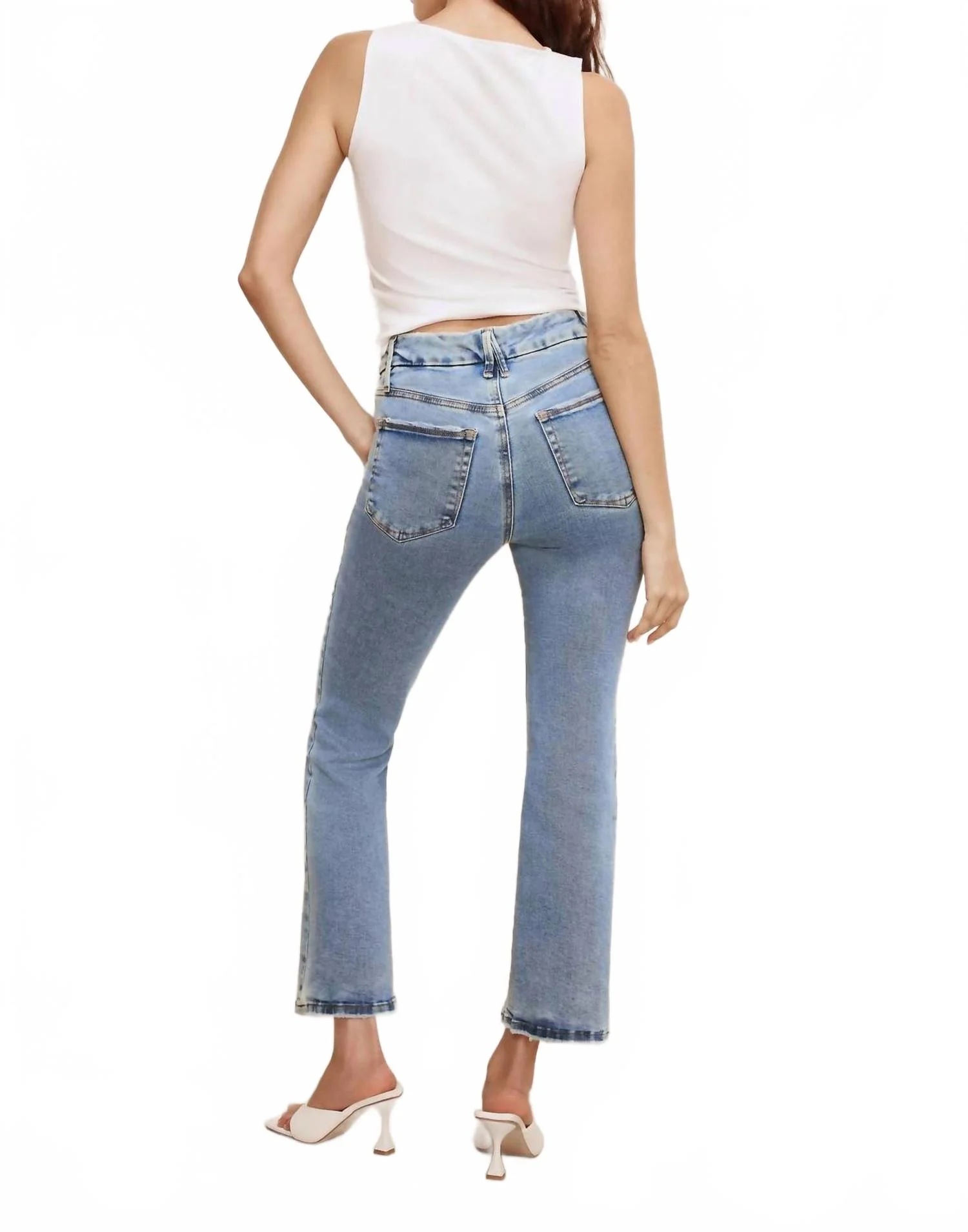 Good Legs Crop Mini Boot Jeans In Blue