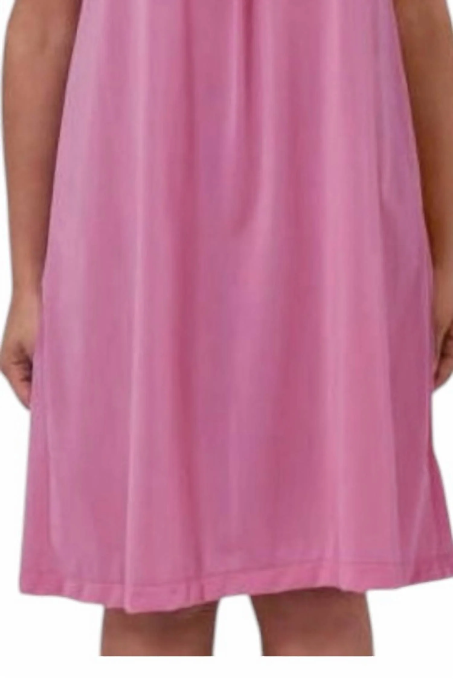 Short Gown With Flower Petal Embroidery And Flutter Sleeves In Rosey Pink