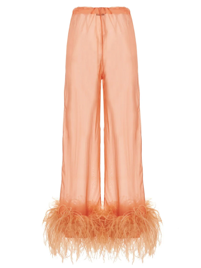 Feather Silk Pants