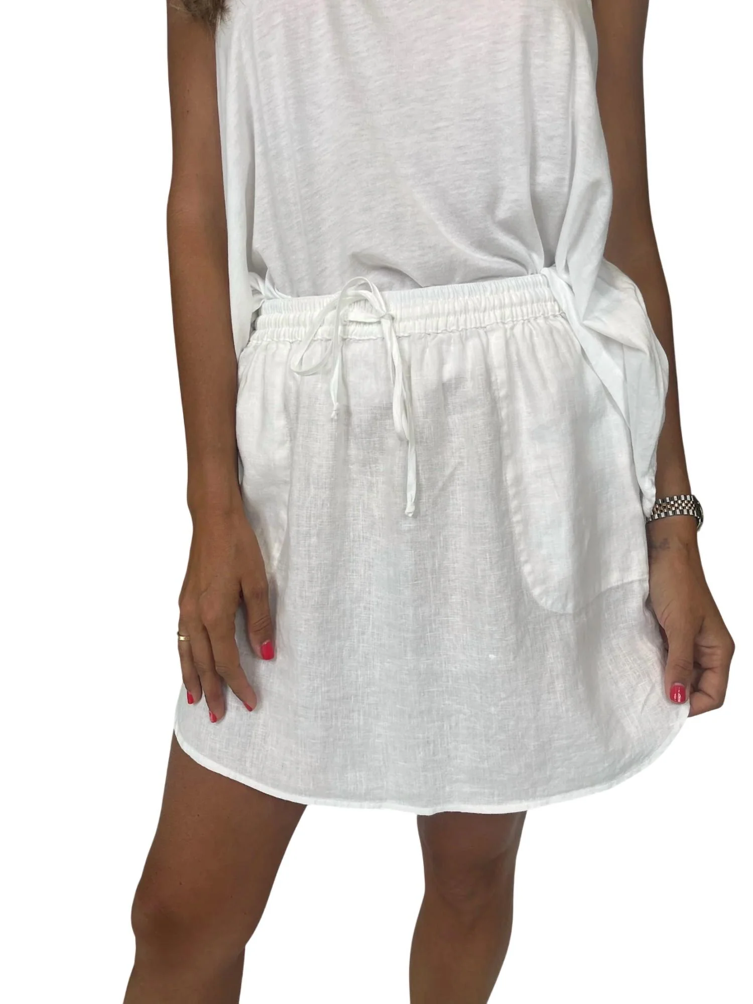 Linen Skirt In White