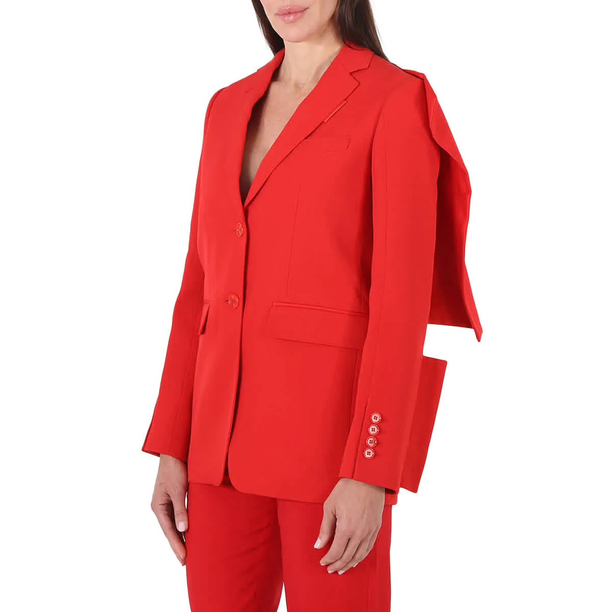 Burberry Grain De Poudre Wool Panel Detail Tailored Blazer