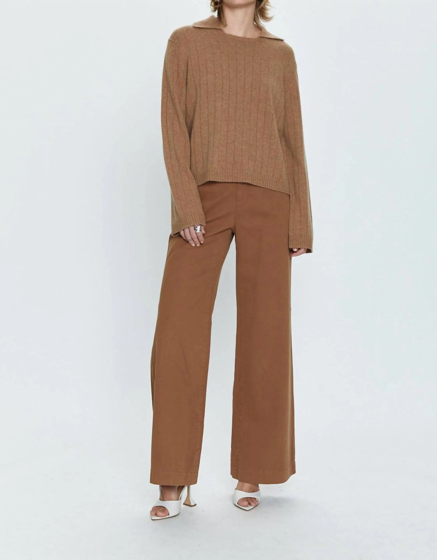 Jasmine High Rise Trouser In Brown