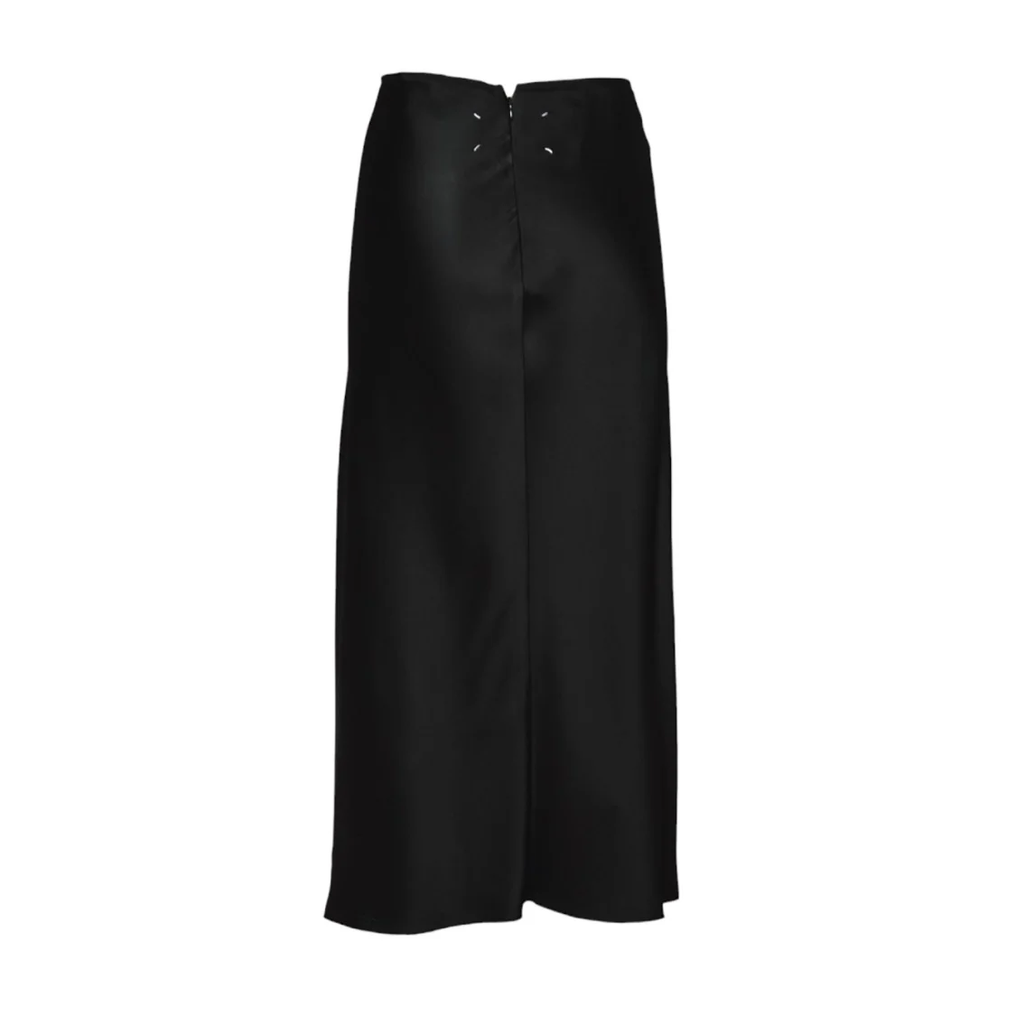 Black Viscose Satin Maxi Skirt