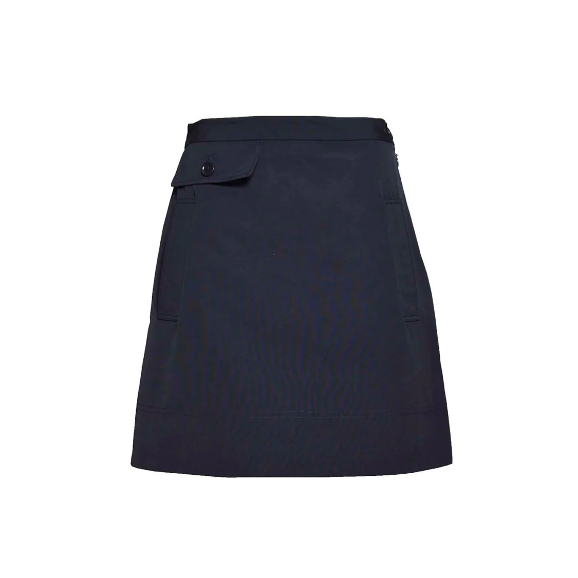 Navy Blue Cotton Blend Abigayle Short Skirt
