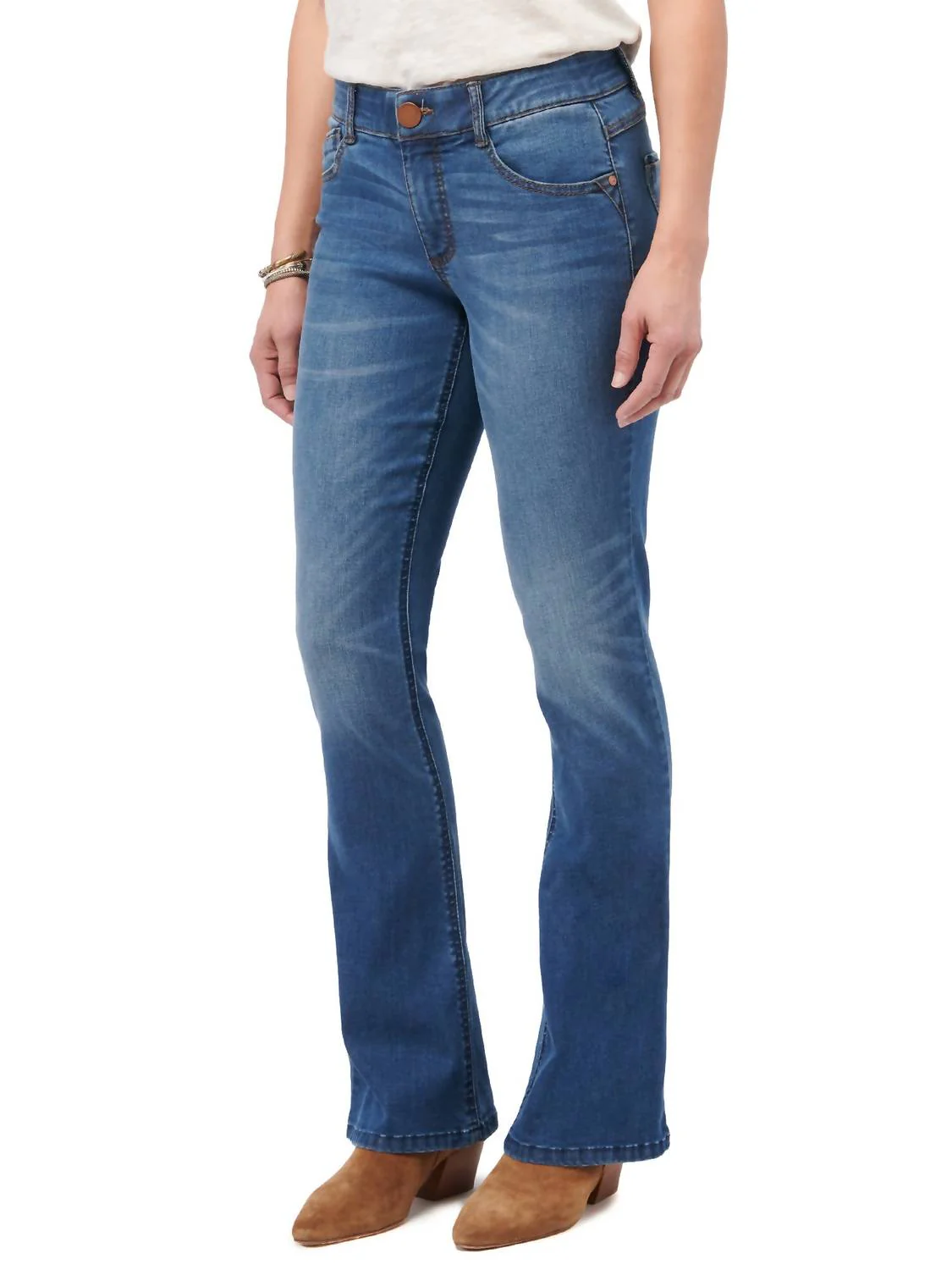 Ab'solution Itty Bitty Boot Cut Jeans In Blue