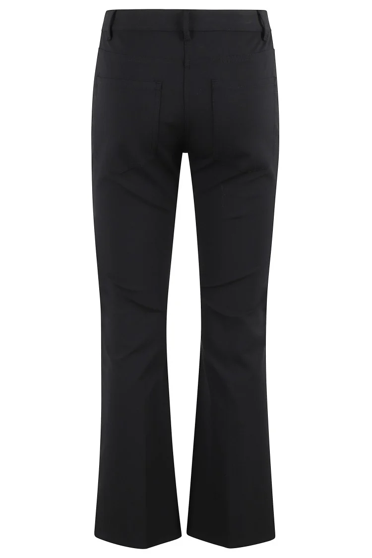 High-Waisted Cropped Pants With Five-Pocket Design