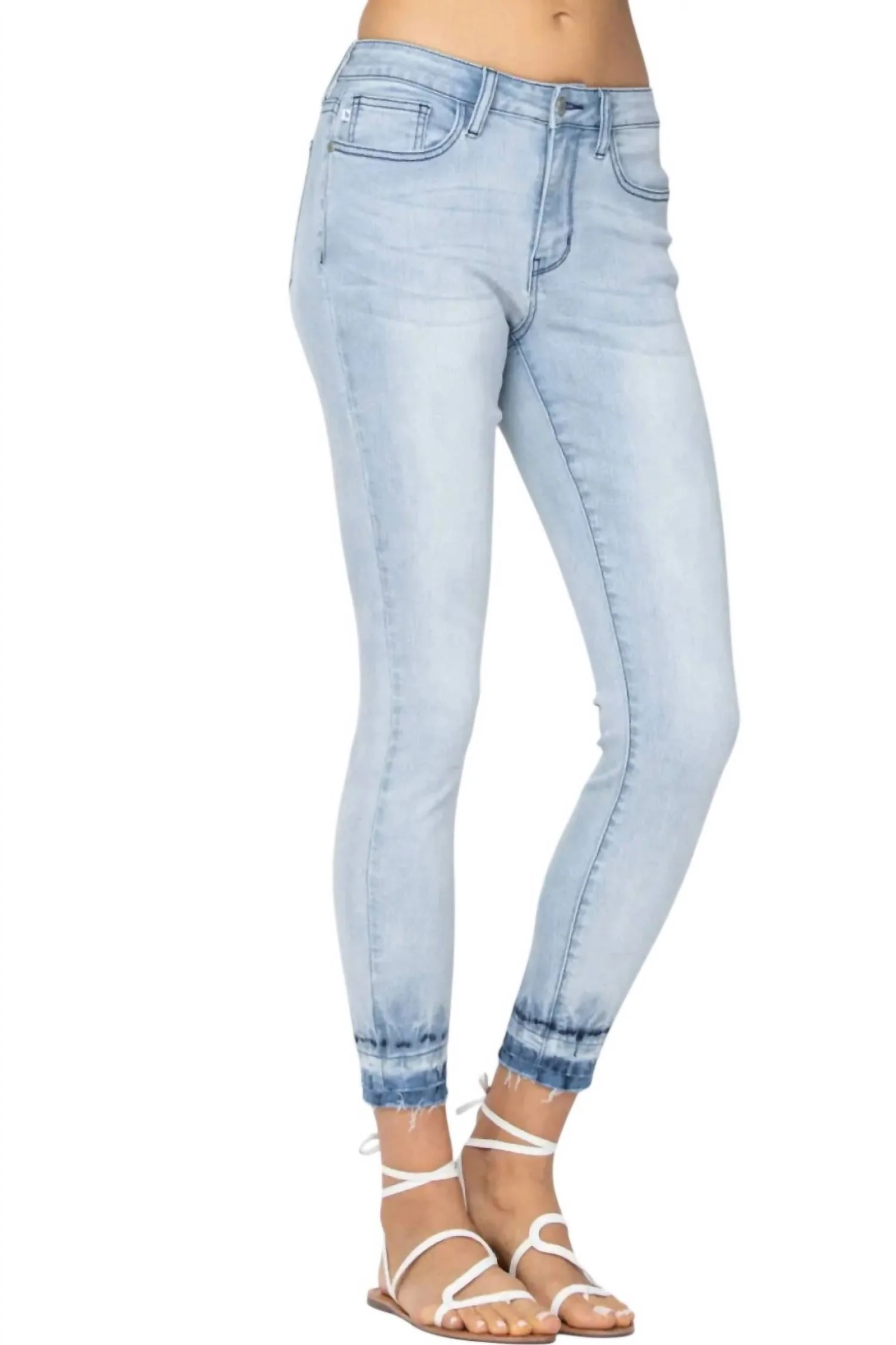 Ombre Release Hem Jeans In Light Wash