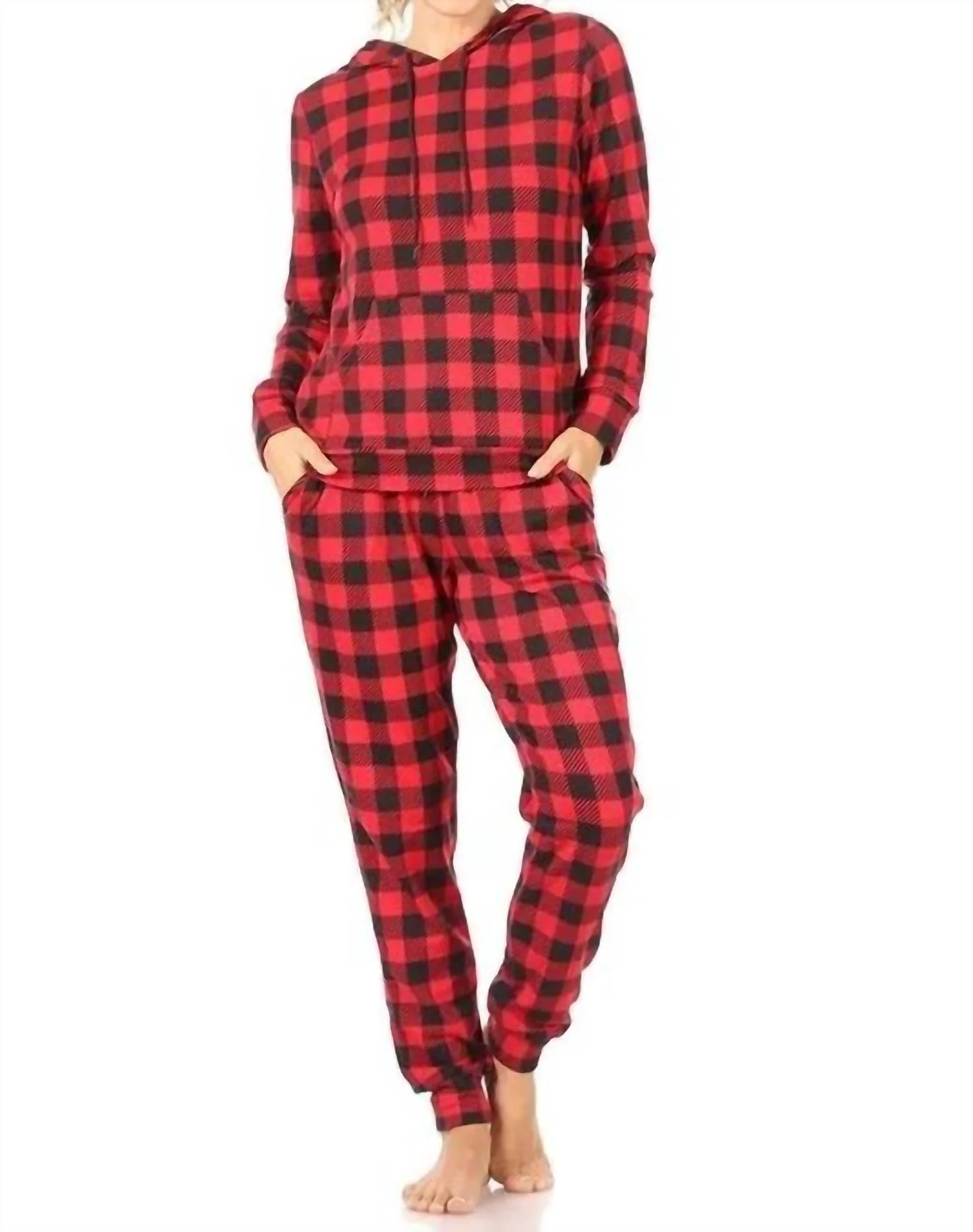 Hooded Lounge Set Pajamas In Multi