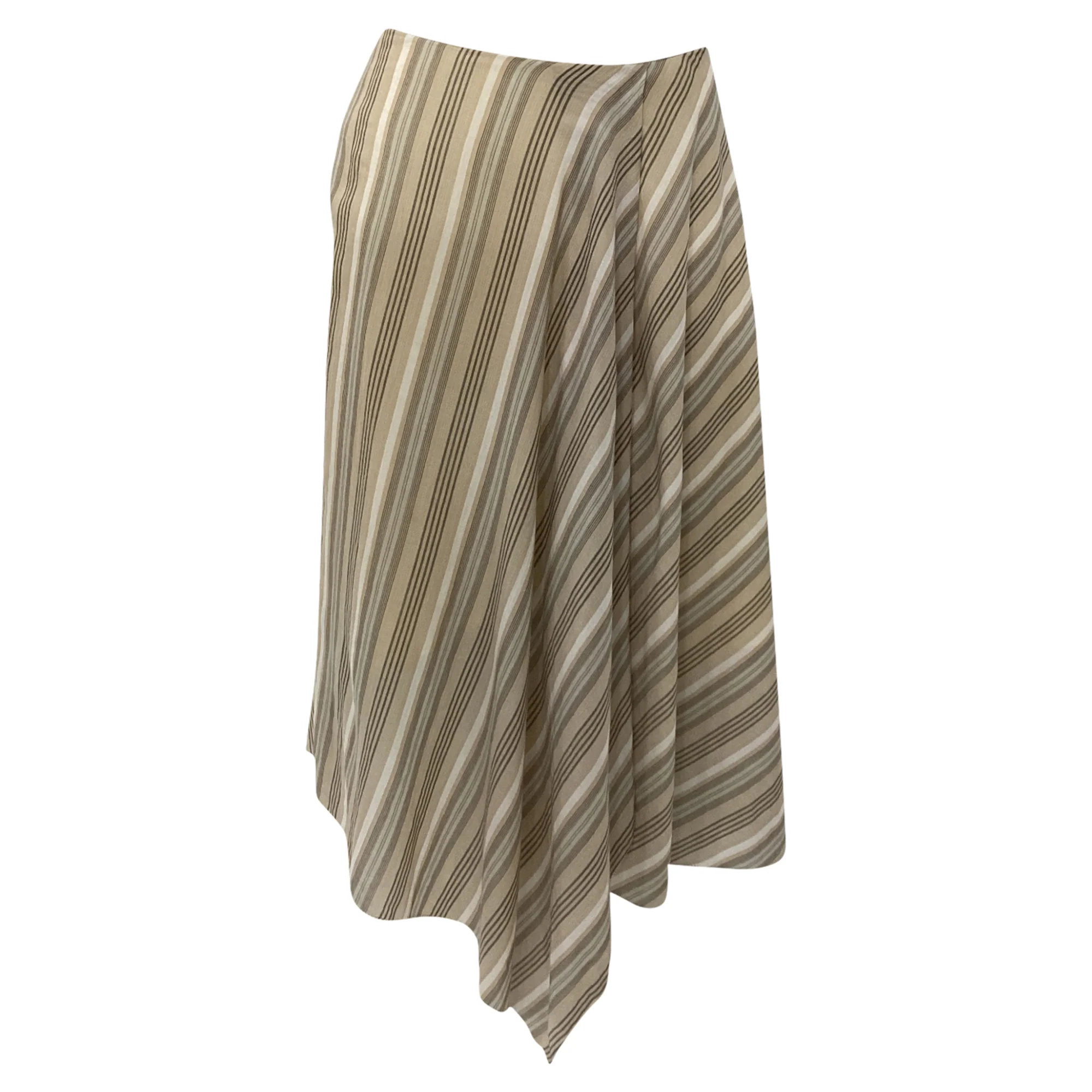 Acne Studios Ilsa Ssymmetric Striped Midi Skirt in Multicolor Cotton
