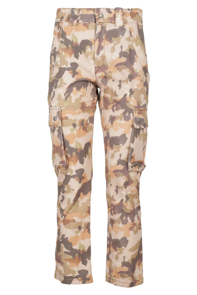 Evalia Camouflage Pattern Cotton Cargo Pants