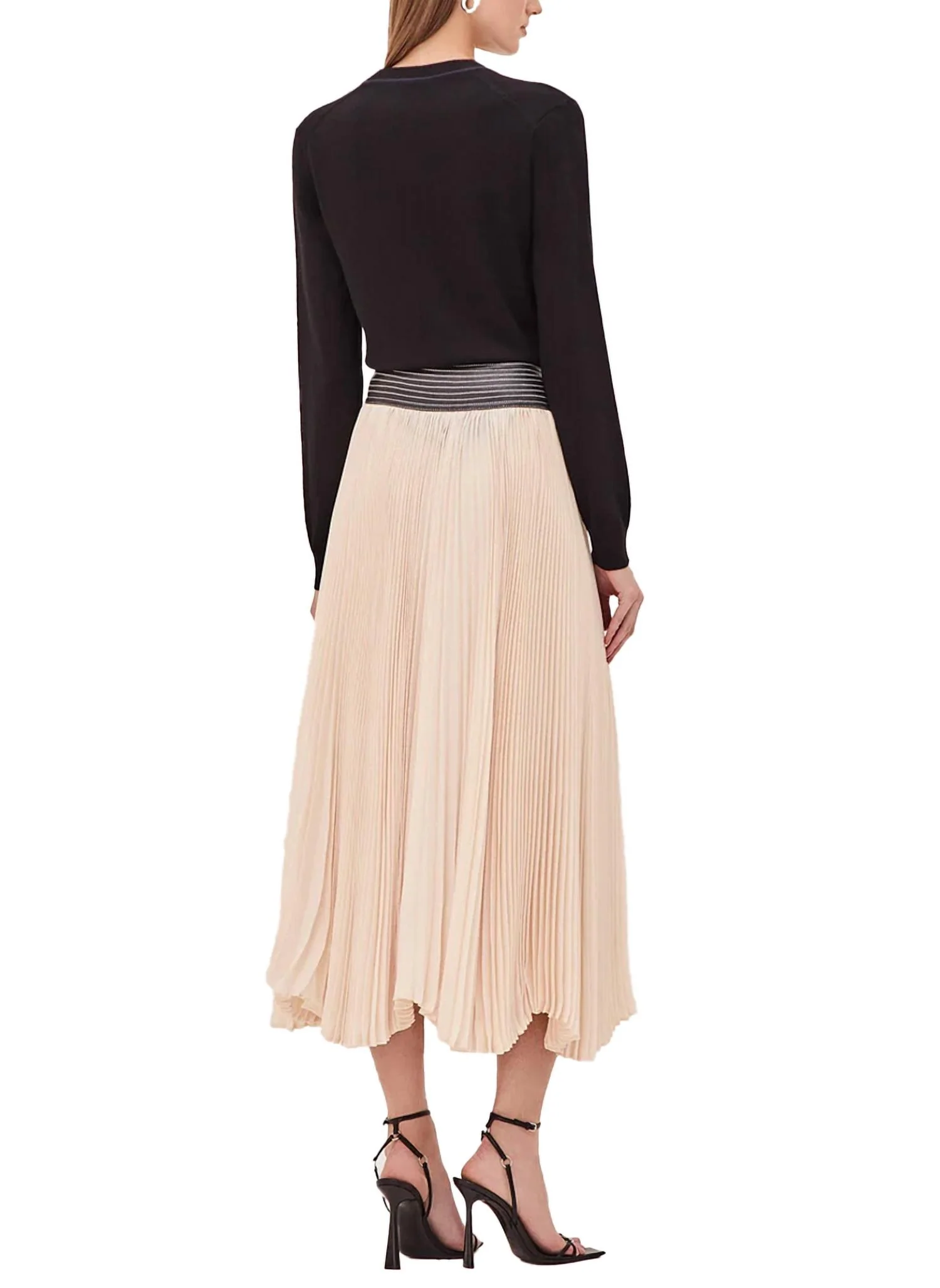Tansia Midi Skirt In Black/cream