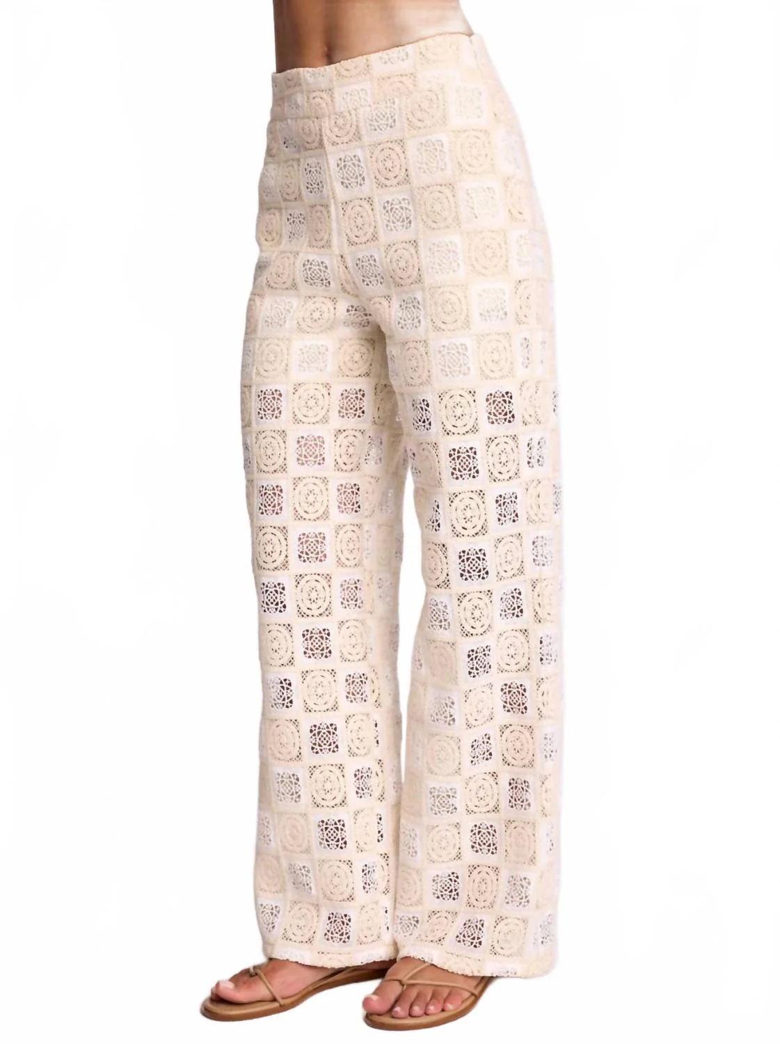 Garcia Pants In Cream Crochet