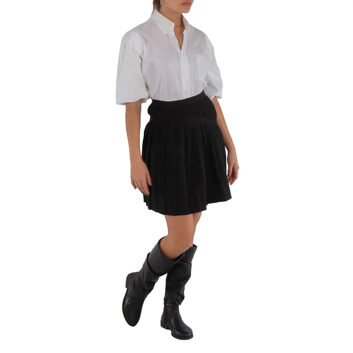 MM6 Maison Margiela Asymmetric Pleated Miniskirt