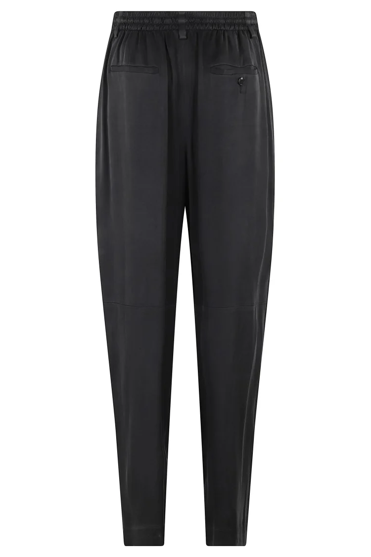Wide-Leg Trousers With Logo Drawstring And Pleats