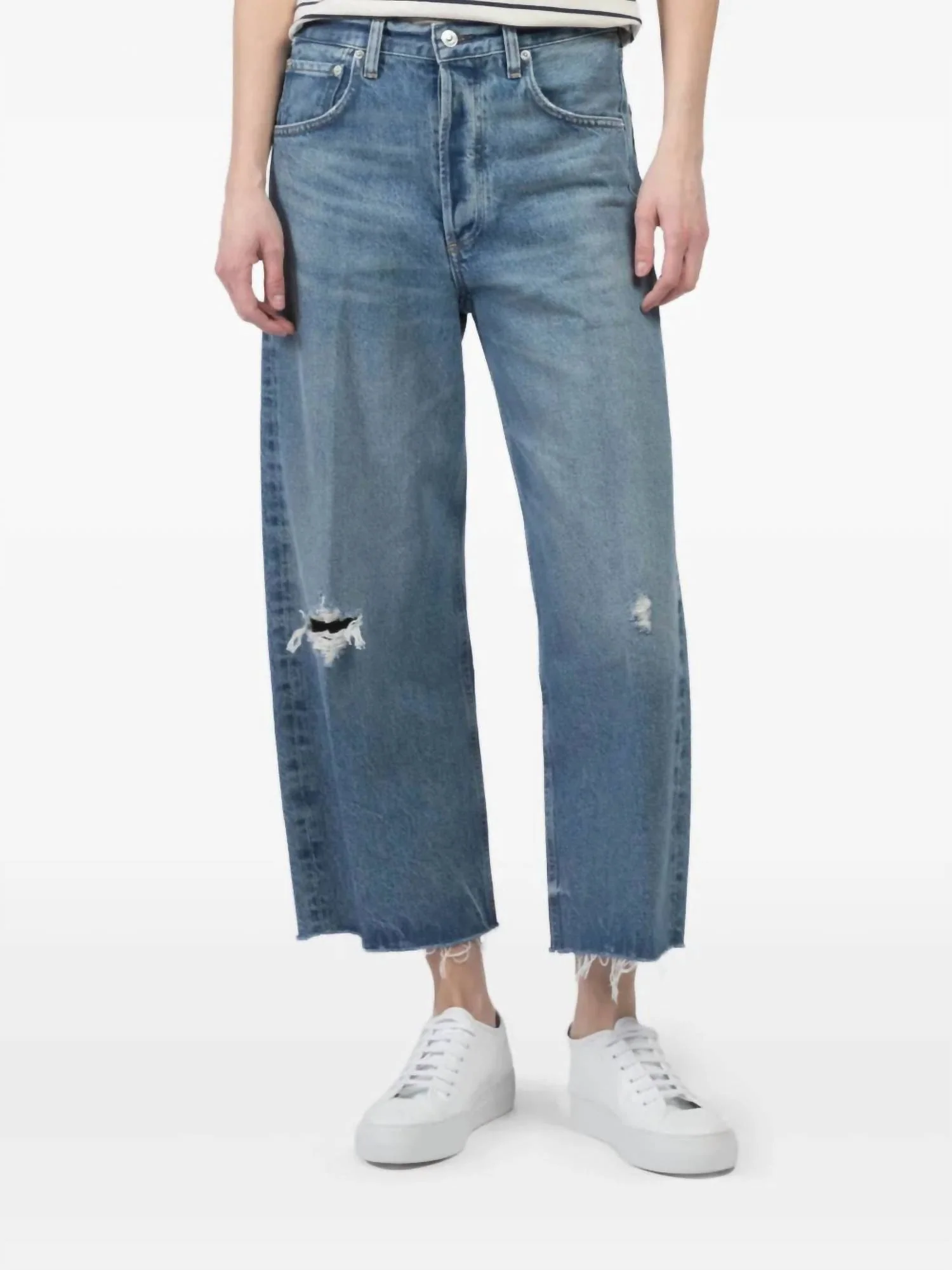 Ayla Raw Hem Crop In Solano