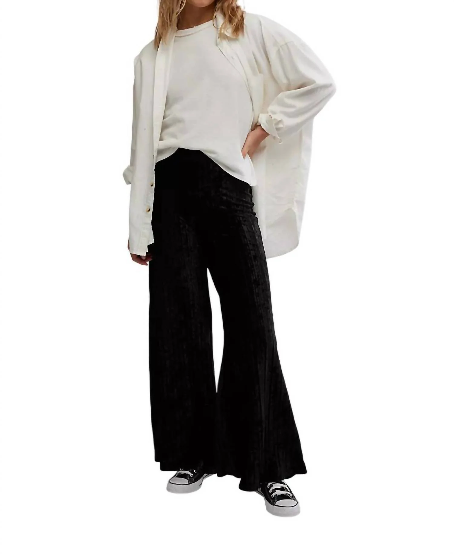 Star Sign Velvet Pant In Black