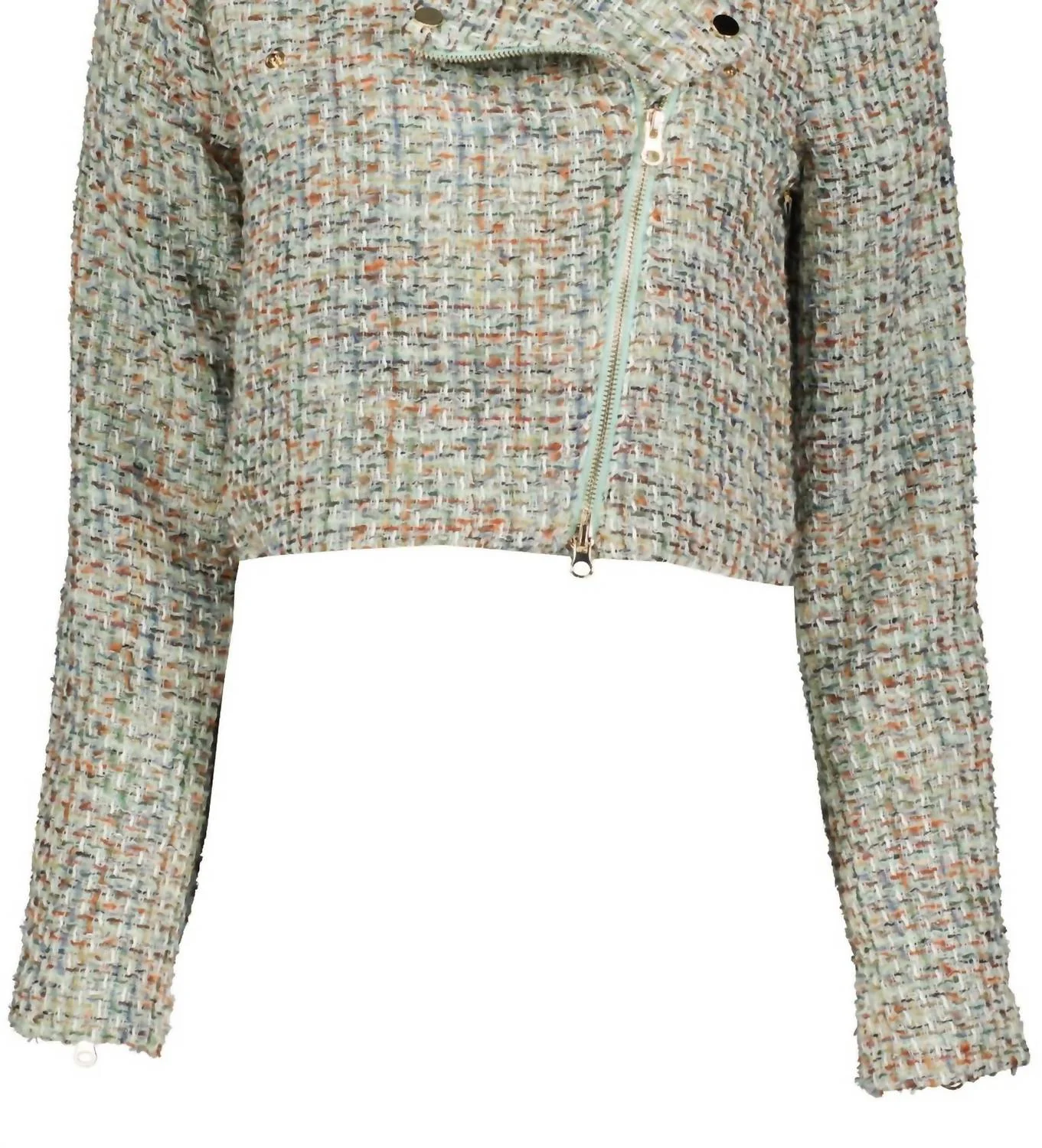 Romantic Flair Emile Moto Jacket In Jade