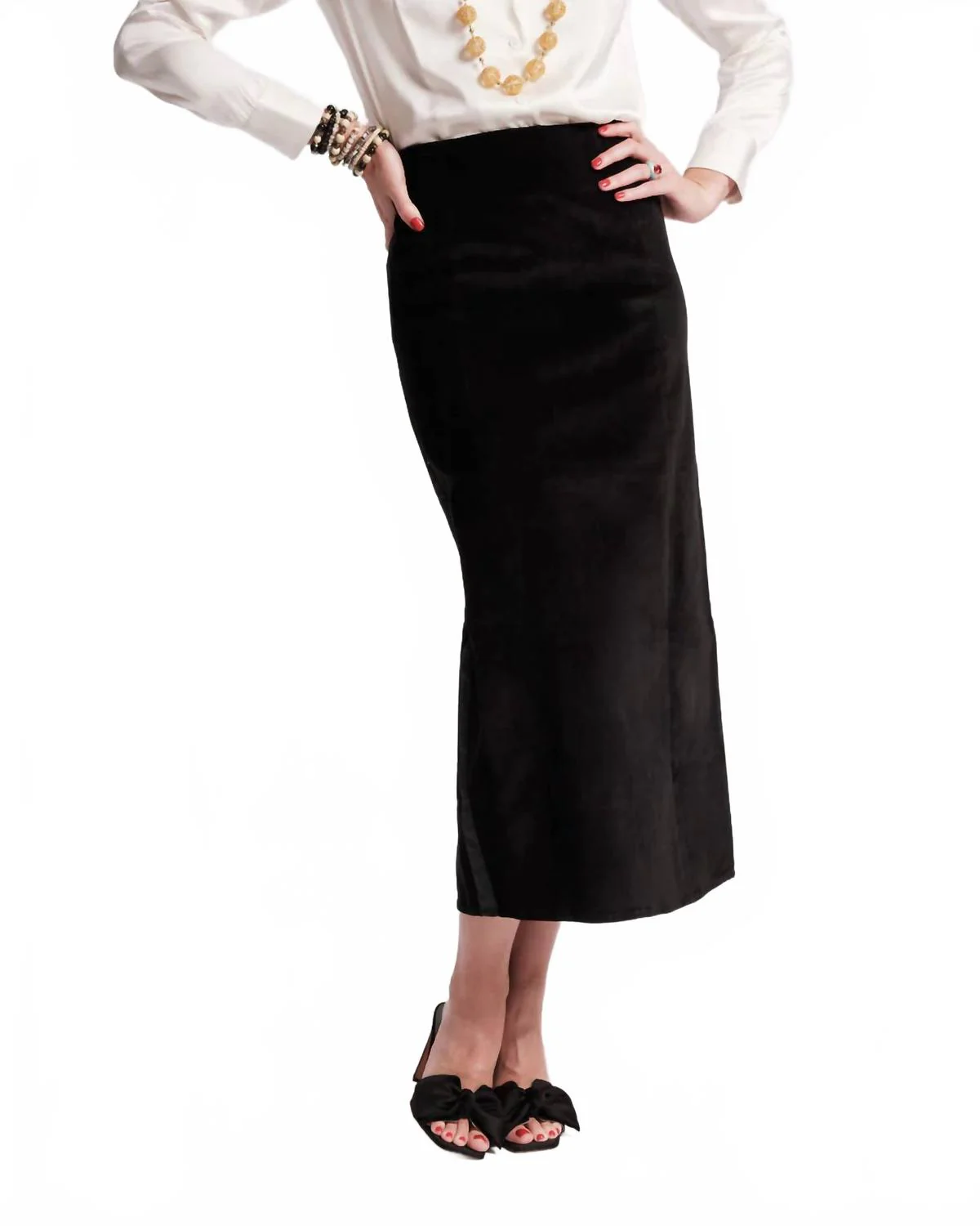 Tuxedo Maxi Skirt In Black