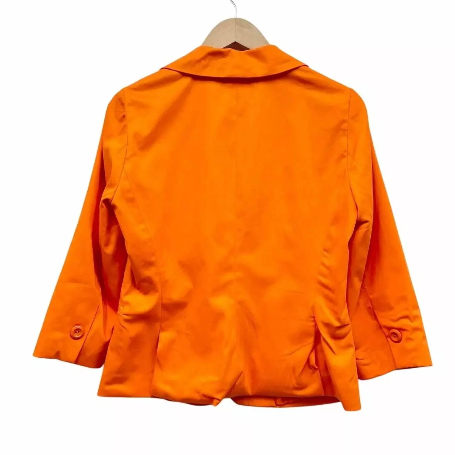 Cotton Blend Blazer In Orange