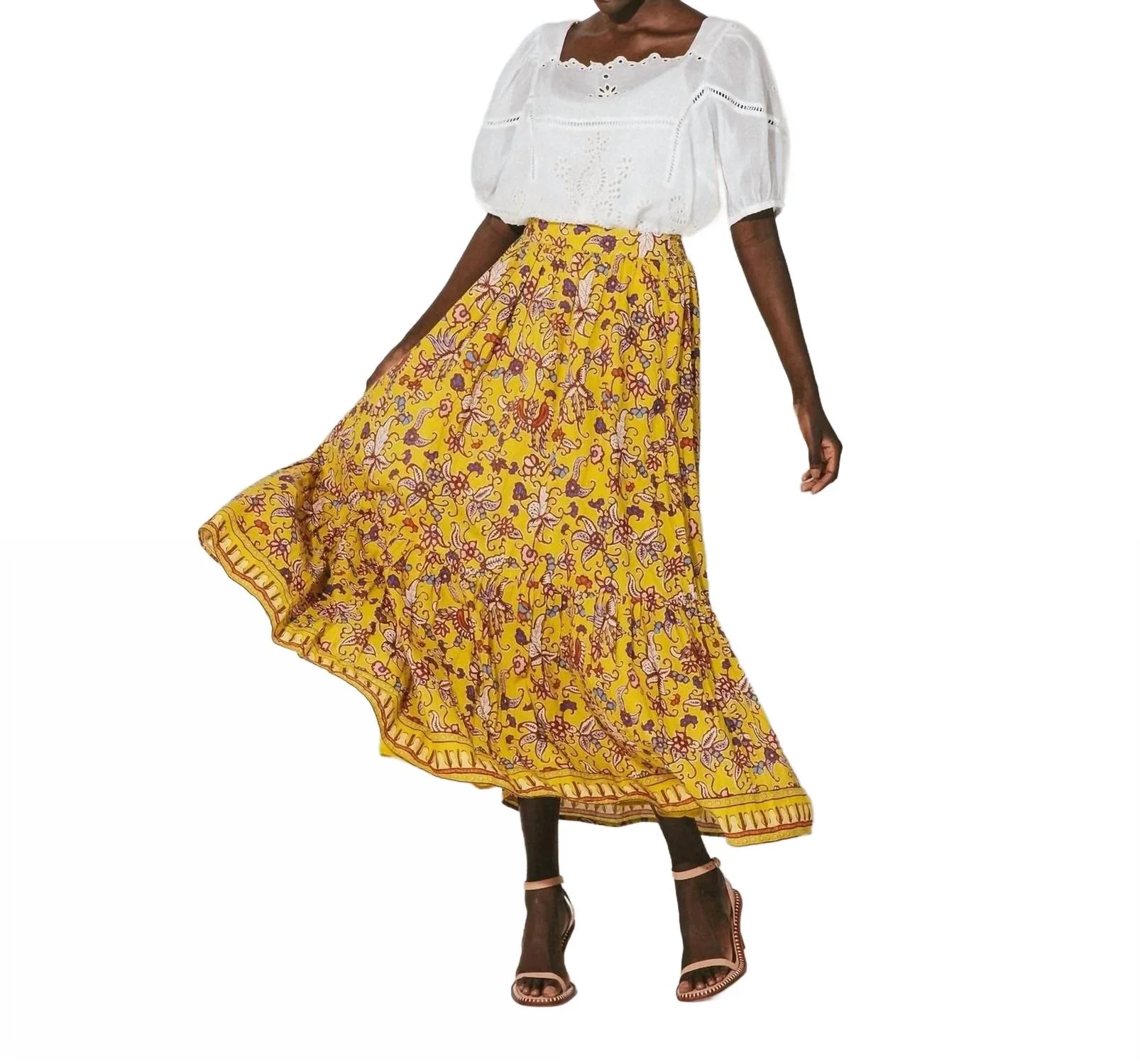 Charlene Ankle Skirt In Evora