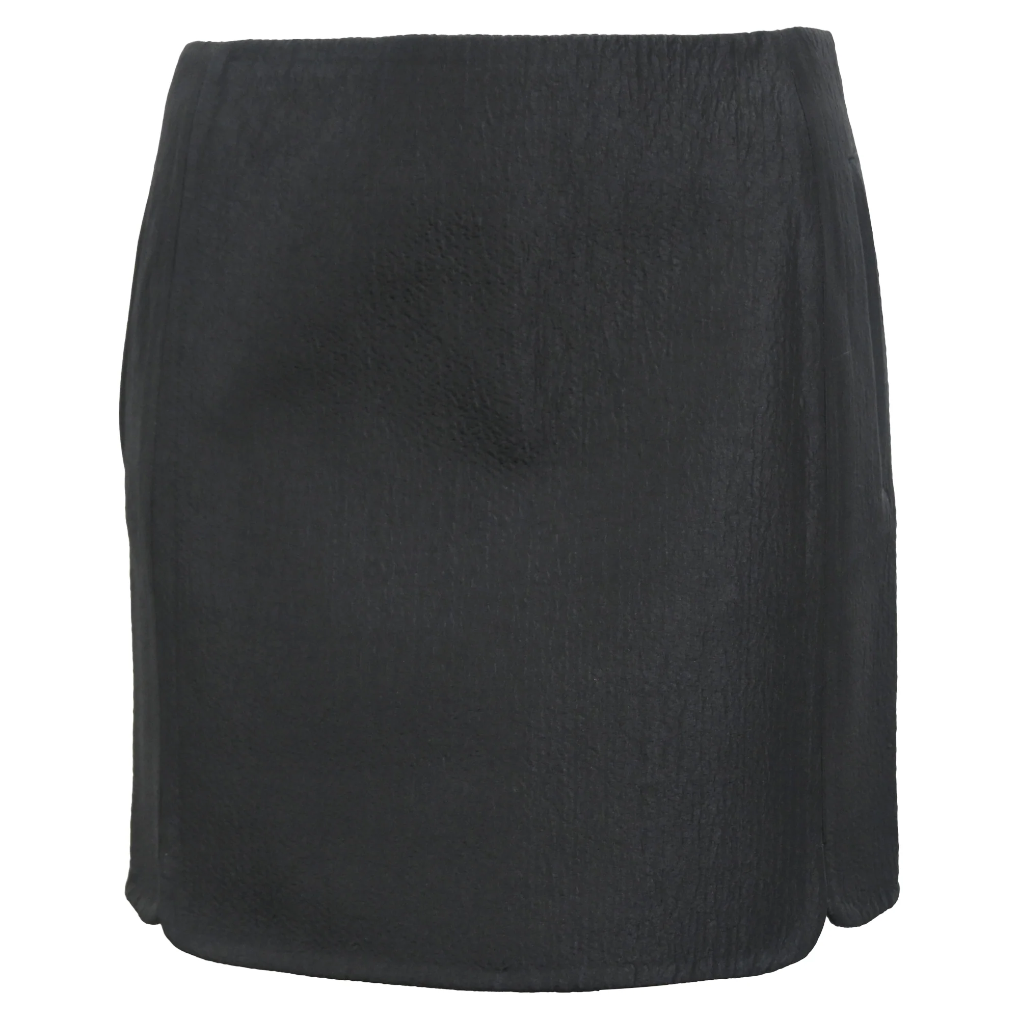 Balenciaga Crinkled-Texture Mini Skirt in Black Silk