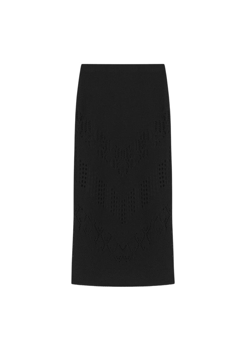 Maud - Lace Knit Midi Skirt