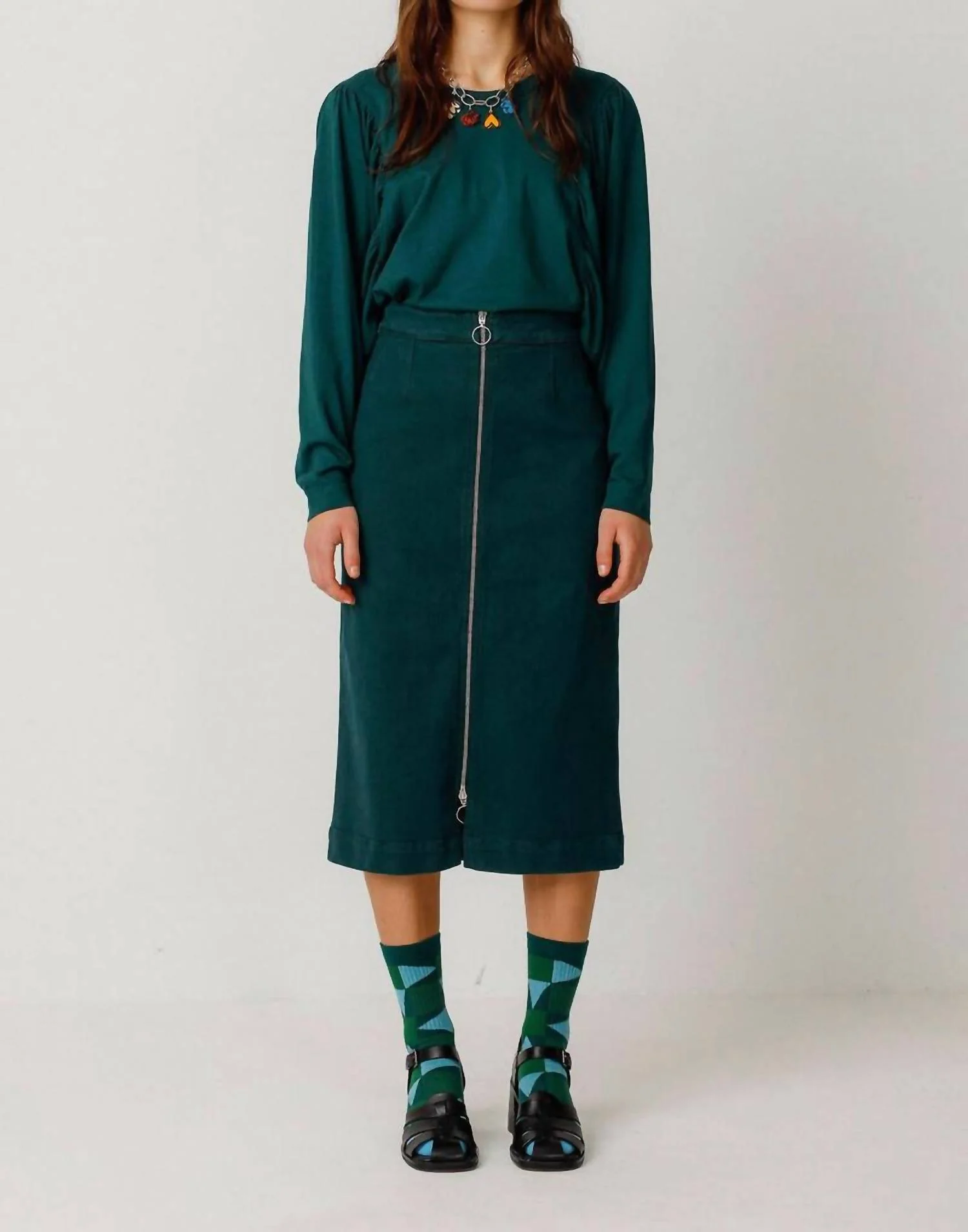 Dota Skirt In Dark Green