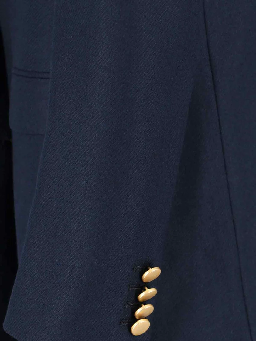 Tailored Double-Breasted Jacket With Gold Buttons