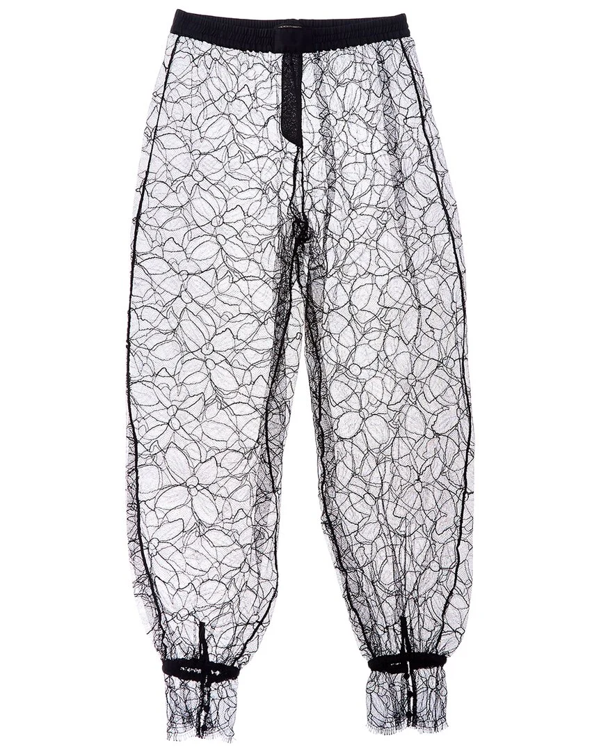 Kiki de Montparnasse Lace Silk-Trim Track Pant