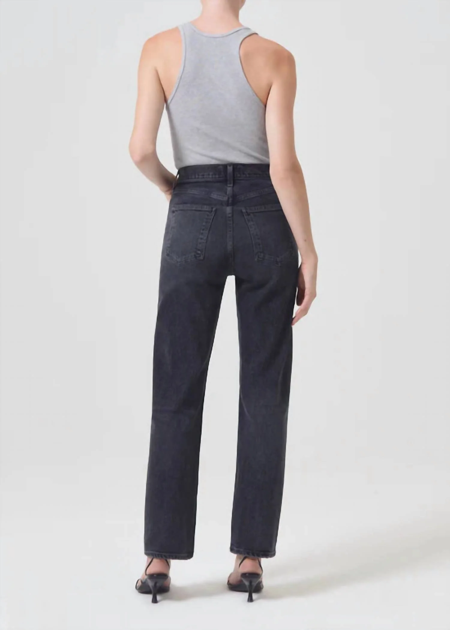 High Rise Stovepipe Jean In Metal