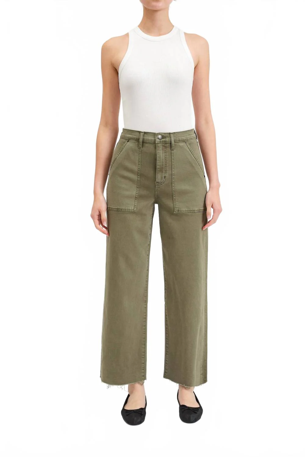 Pleaser High Rise Wide Leg Jeans In Jade