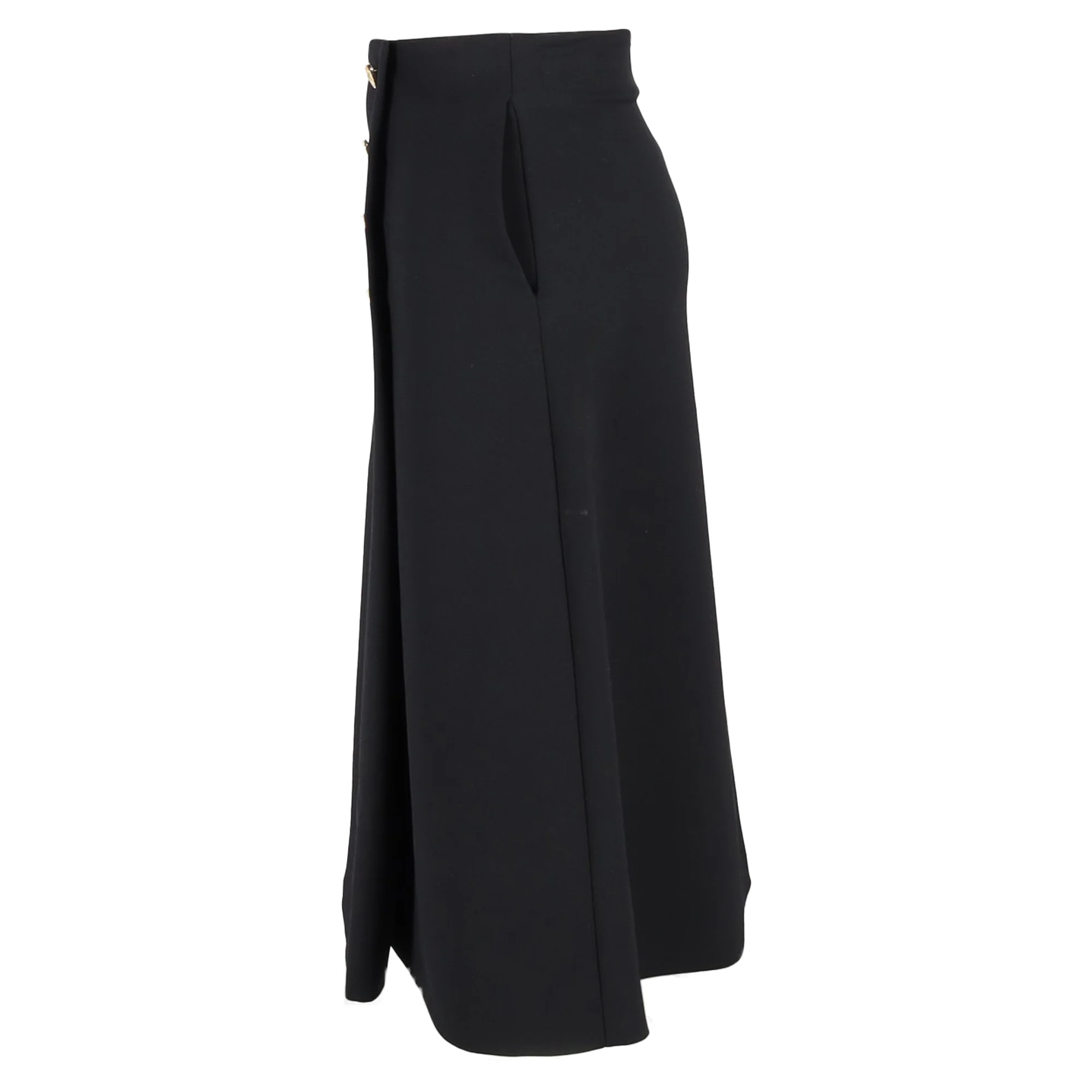 Mulberry Buttoned Midi Skirt in Black Polyester