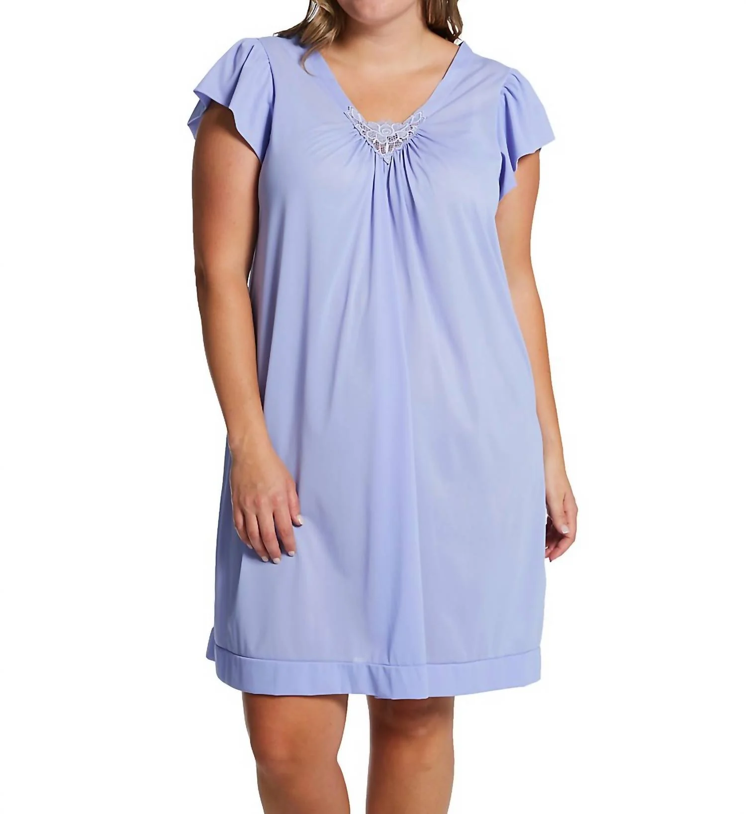Short Cap Sleeve Nightgown In Lilac