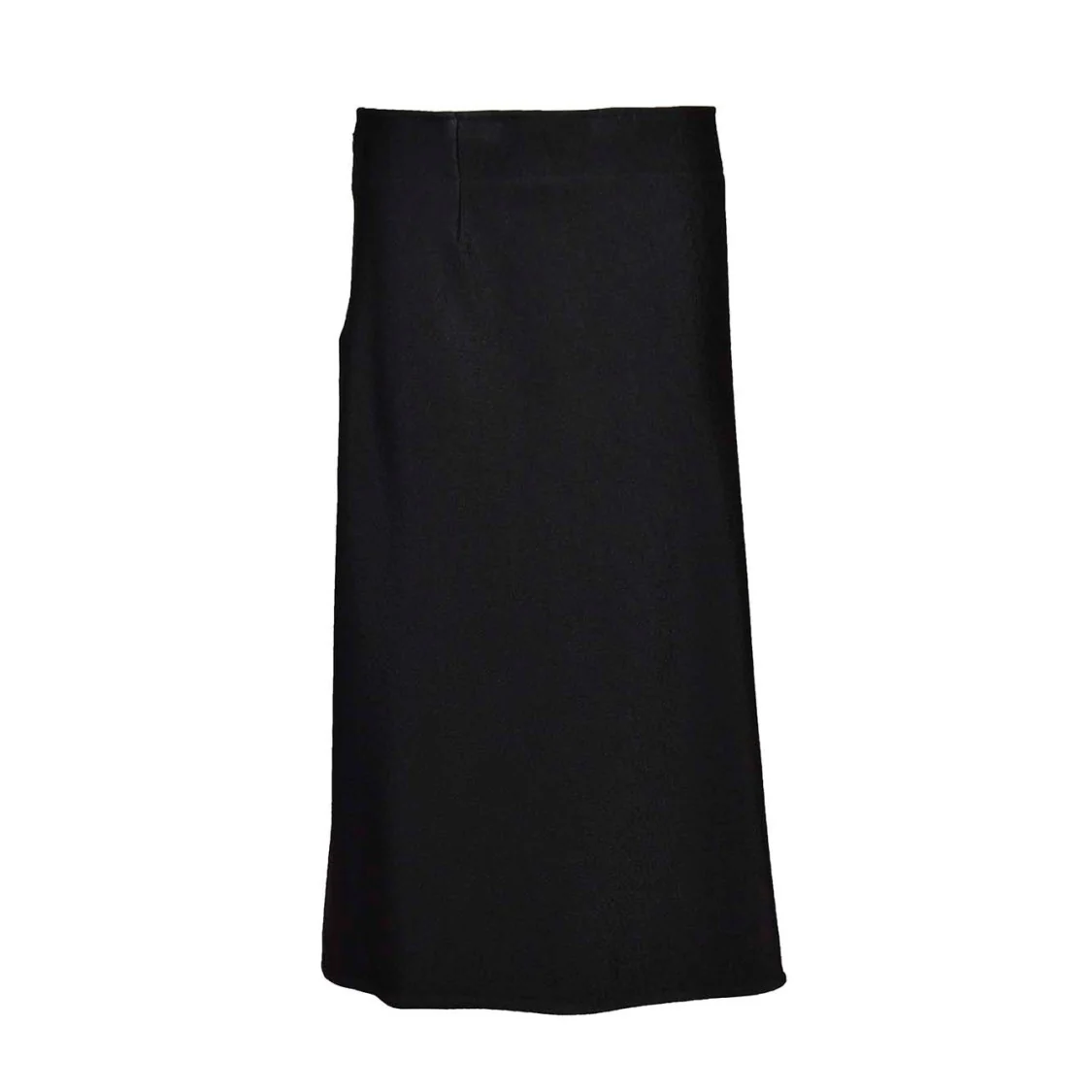 Black Viscose Flared Midi Skirt